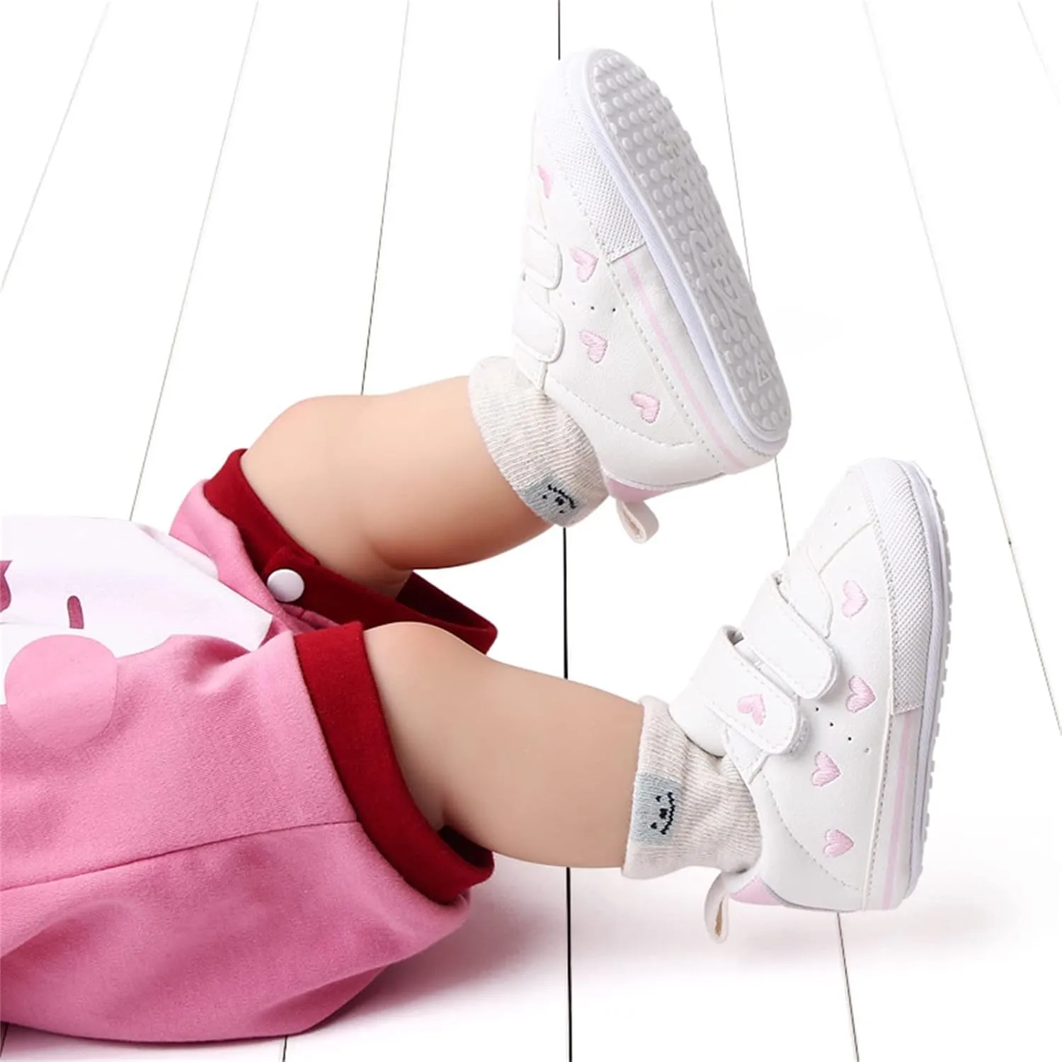 Toddler Boys Girls Flat Bottom Sports Shoes Lightweight Comfortable Double Strap Casual Sneakers for Indoor Outdoor