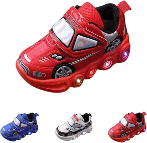 Toddler Boys Girls Light Up Shoes LED Flashing Lightweight Mesh Breathable Running Sneakers for Toddler Little Kid