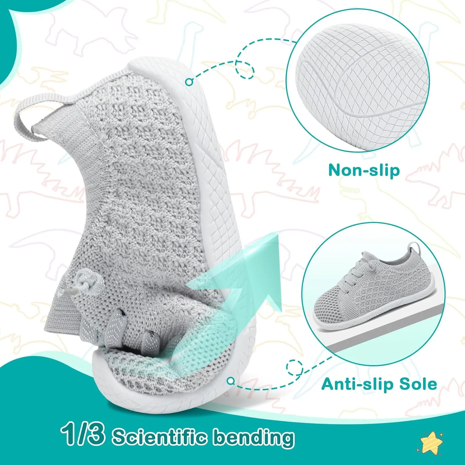 Toddler Boys Girls Shoes Barefoot Shoes Toddler Walking Shoes Kids Tennis Shoes Wide Lightweight Breathable Sneakers