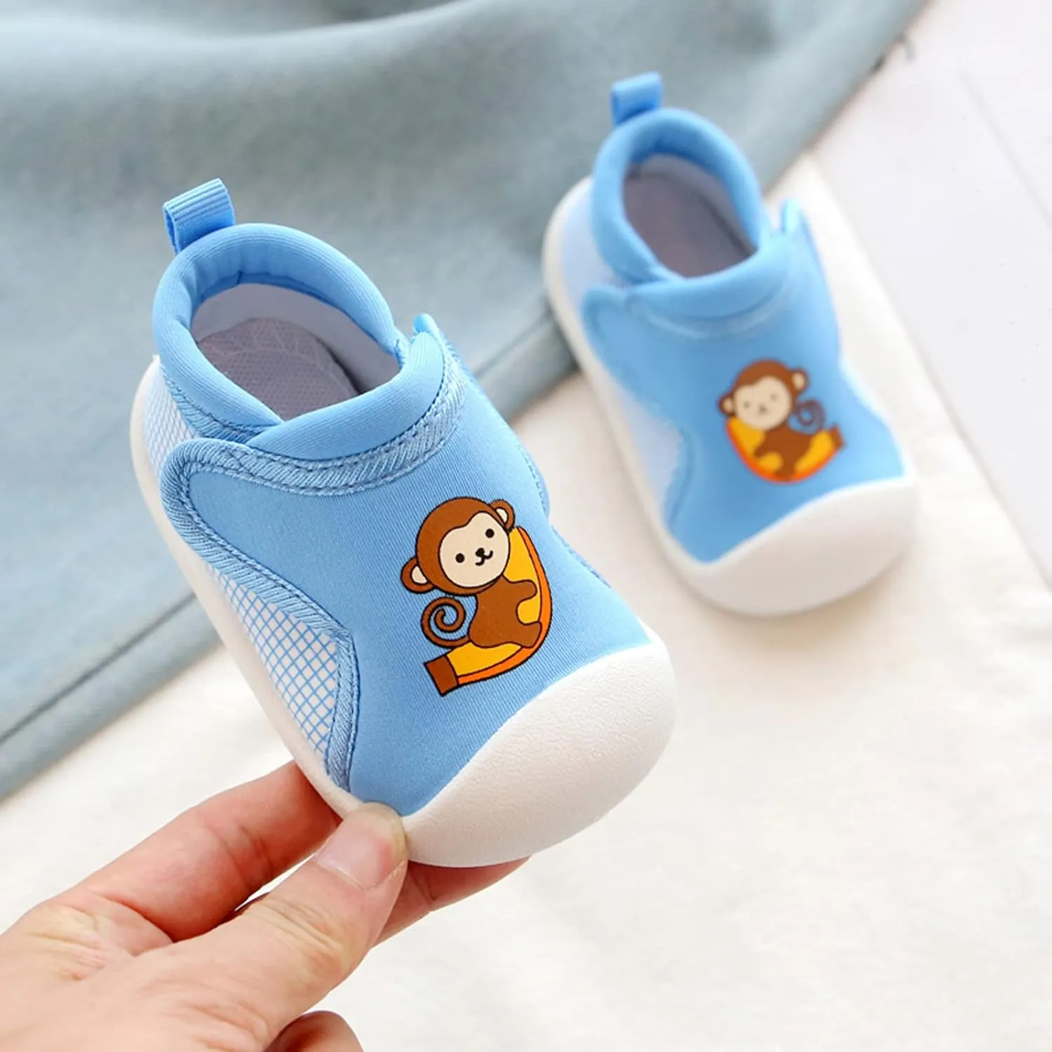 Toddler Boys Girls Walking Shoes, Non-Slip Soft Soles Unisex Baby Cute artoon Animals Slip On No Tie Shoes for Adults