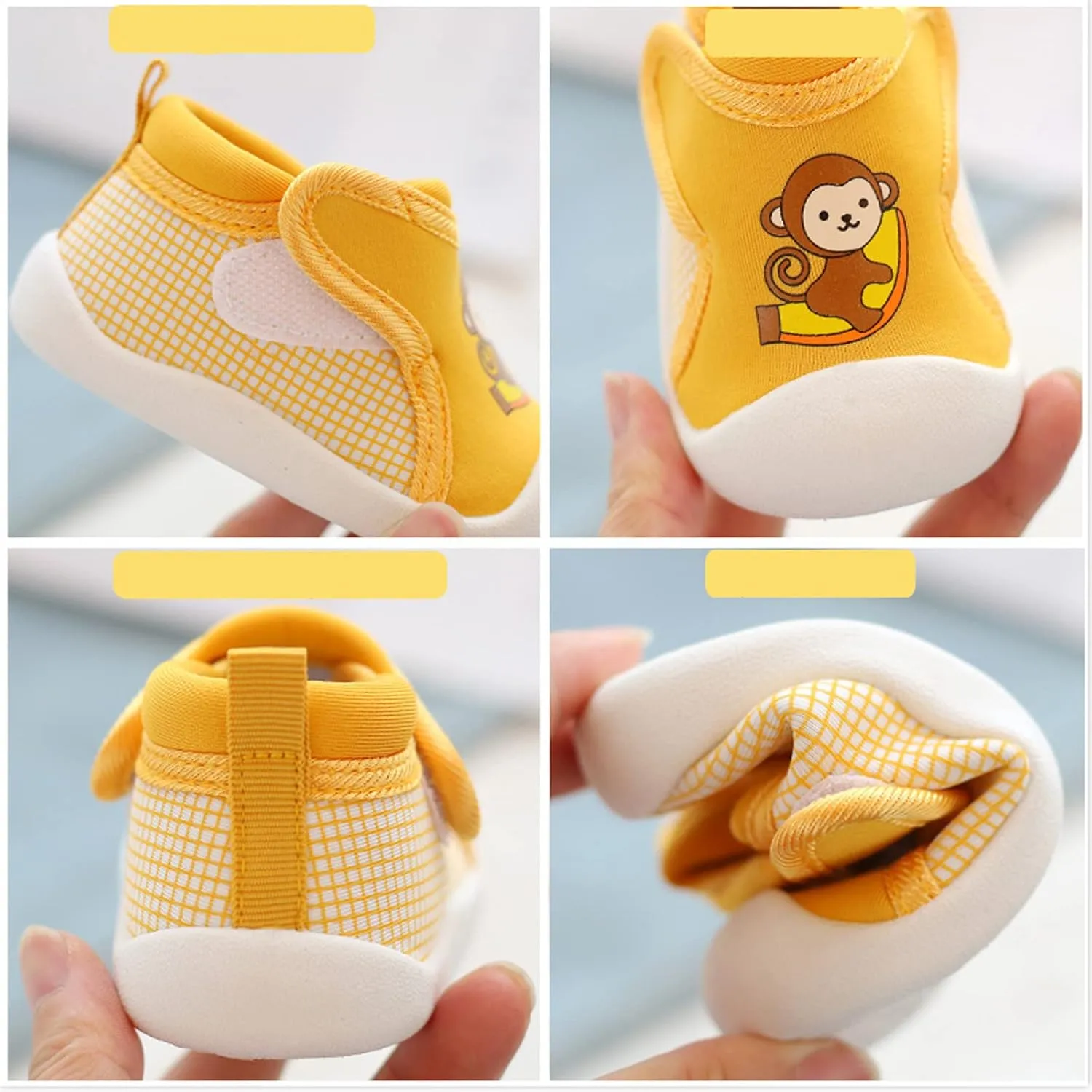 Toddler Boys Girls Walking Shoes, Non-Slip Soft Soles Unisex Baby Cute artoon Animals Slip On No Tie Shoes for Adults