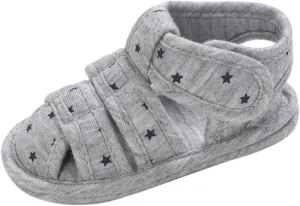 Toddler Cotton Gldiator Sandals Comfy Breathable Closed Toe Flat Shoes Baby Boys Girls Indoor Infant Walking Shoes