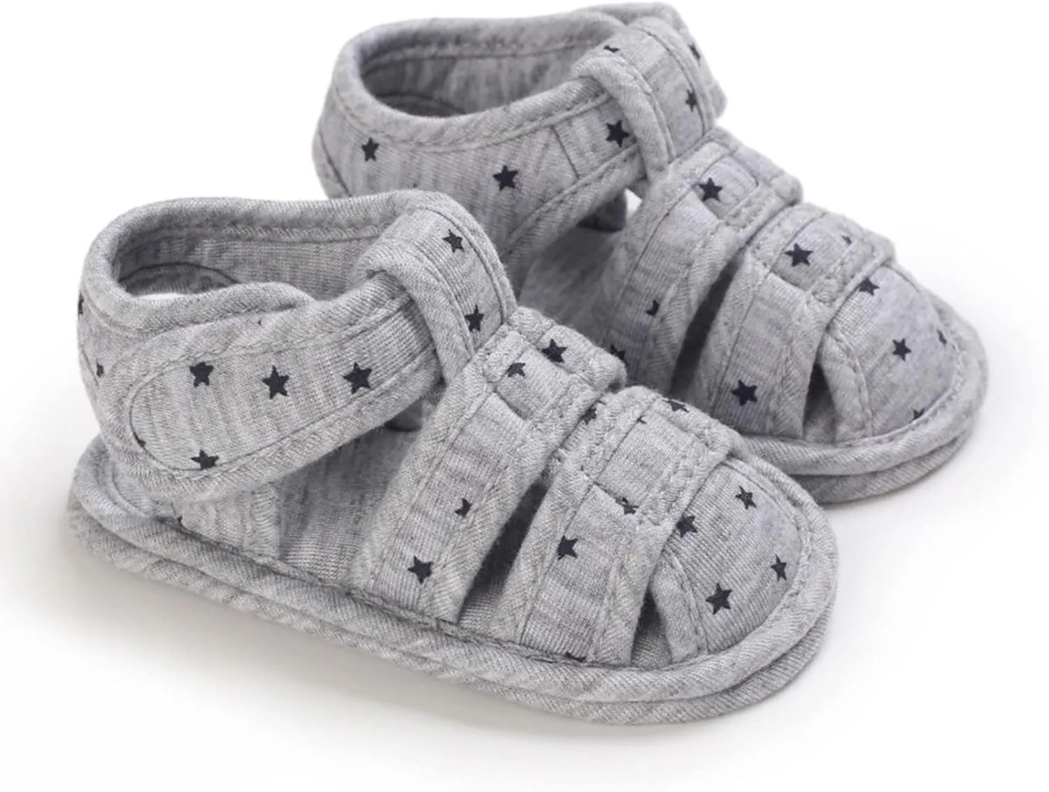 Toddler Cotton Gldiator Sandals Comfy Breathable Closed Toe Flat Shoes Baby Boys Girls Indoor Infant Walking Shoes