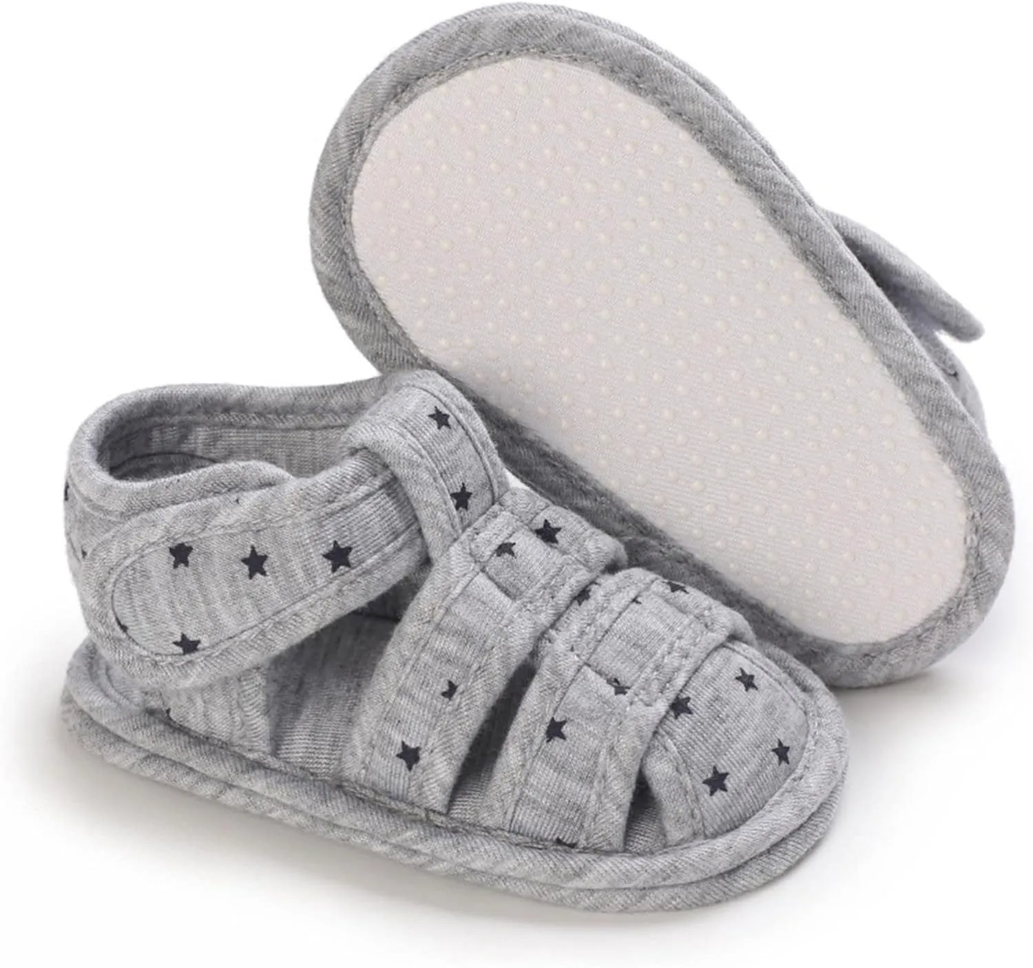 Toddler Cotton Gldiator Sandals Comfy Breathable Closed Toe Flat Shoes Baby Boys Girls Indoor Infant Walking Shoes