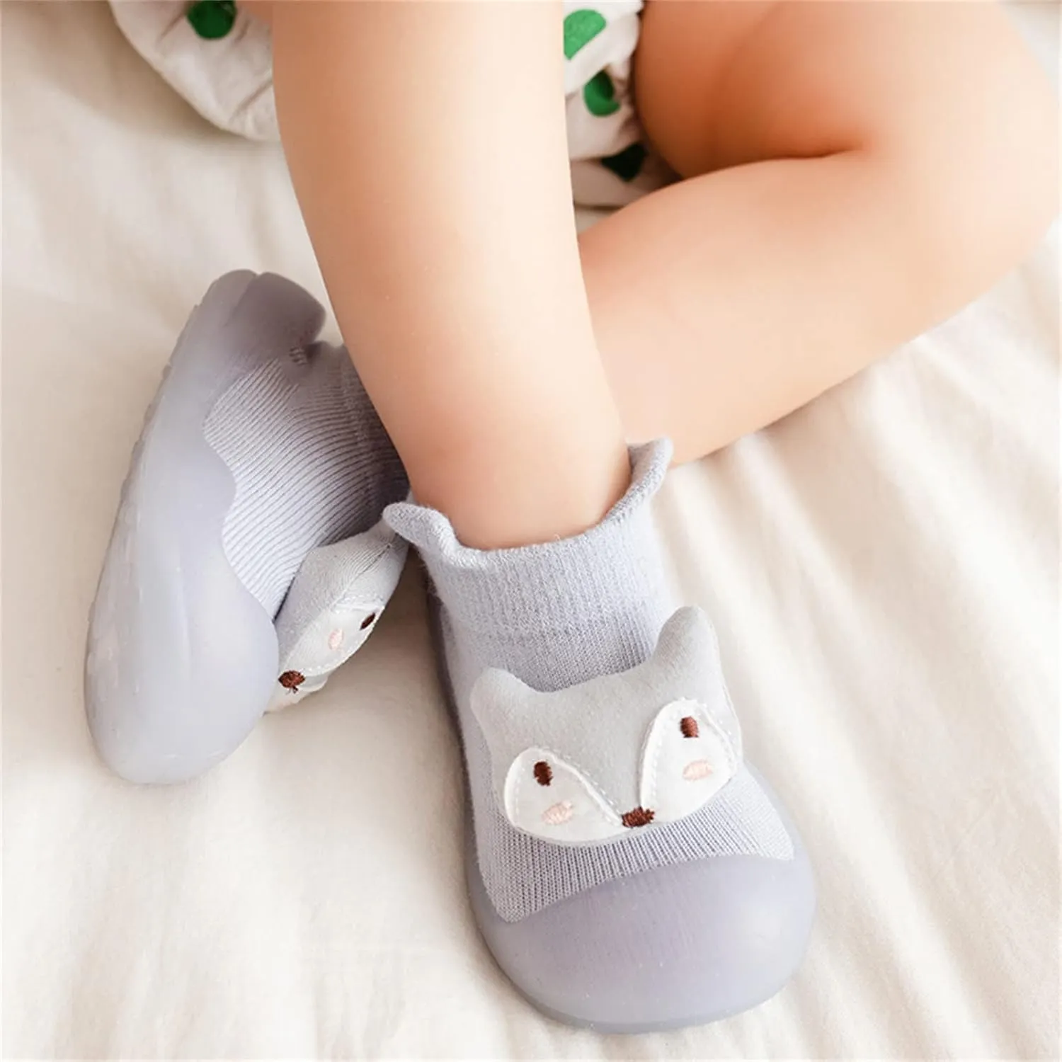 Toddler Cute Cartoon Socks Shoes Boys Girls First Walking Shoes Soft Soles Non Slip Shoes Baby Sock Shoes