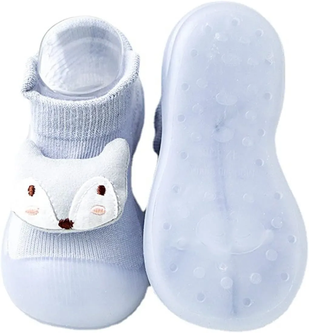 Toddler Cute Cartoon Socks Shoes Boys Girls First Walking Shoes Soft Soles Non Slip Shoes Baby Sock Shoes