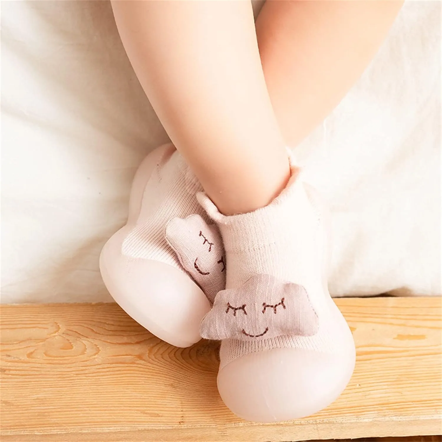 Toddler Cute Cartoon Socks Shoes Boys Girls First Walking Shoes Soft Soles Non Slip Shoes Baby Sock Shoes