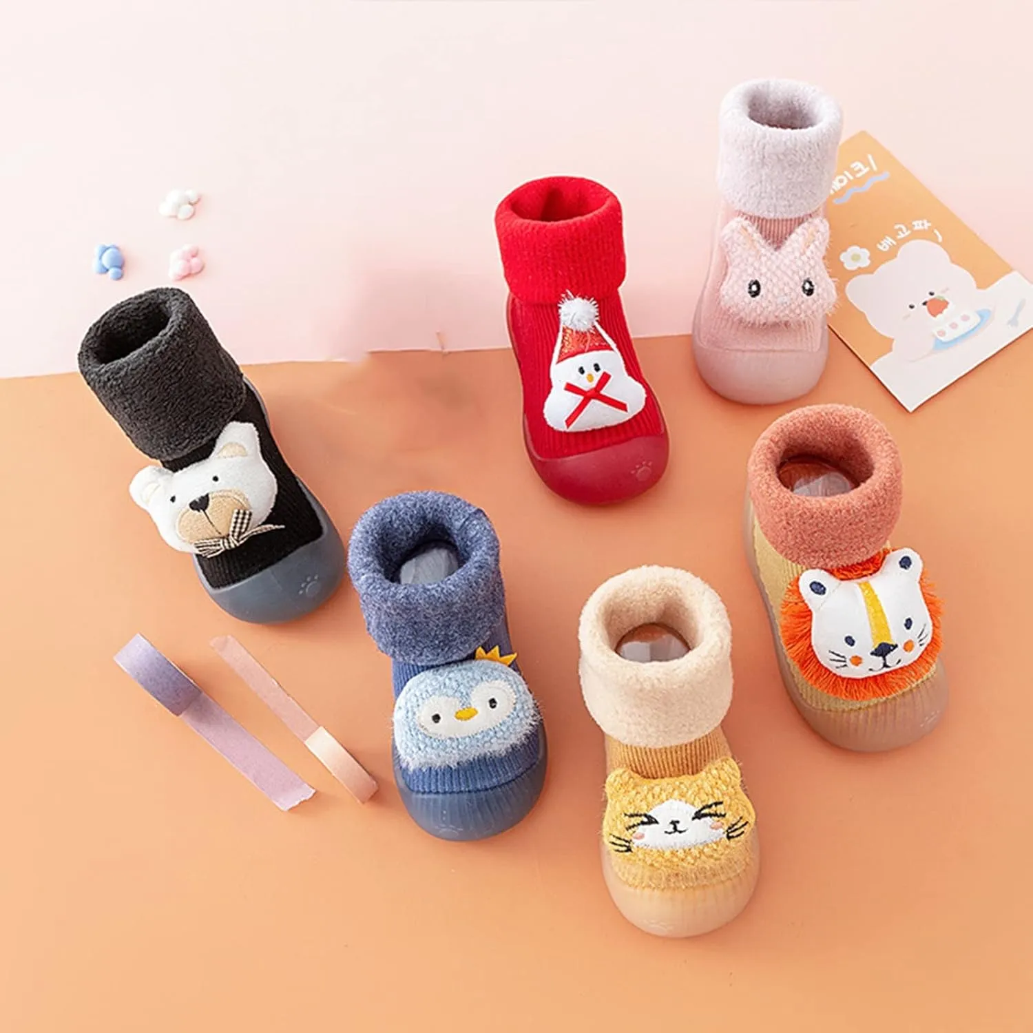 Toddler Cute Cartoon Socks Shoes Warm Winter Cartoon Baby Shoes Baby Soft Sole Shoes Baby Walking Shoes