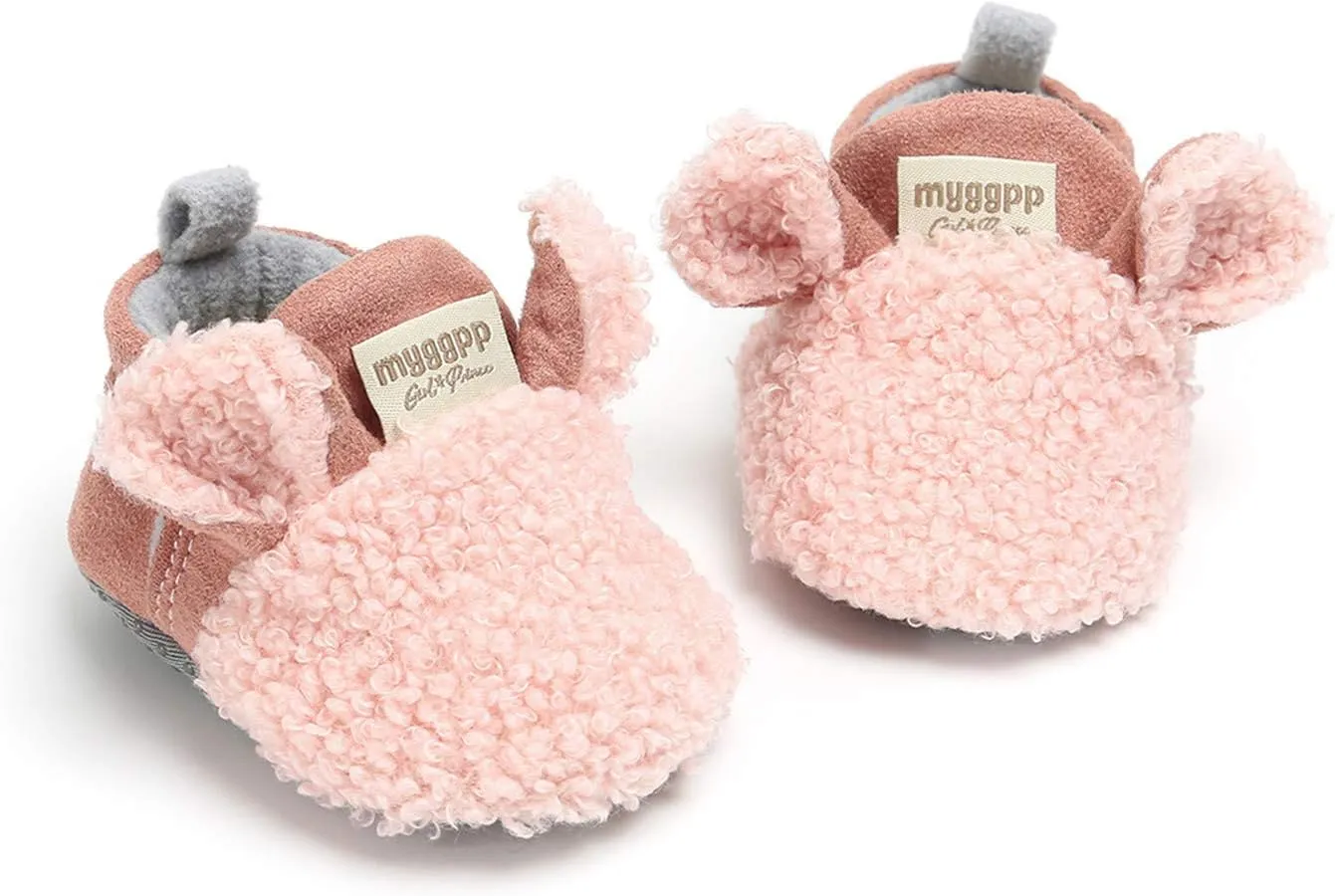 Toddler Cute Slippers Baby Warm Winter Cute Cartoon Animal Shape Shoes 0 to 18 Months Children Soft Sole Slippers