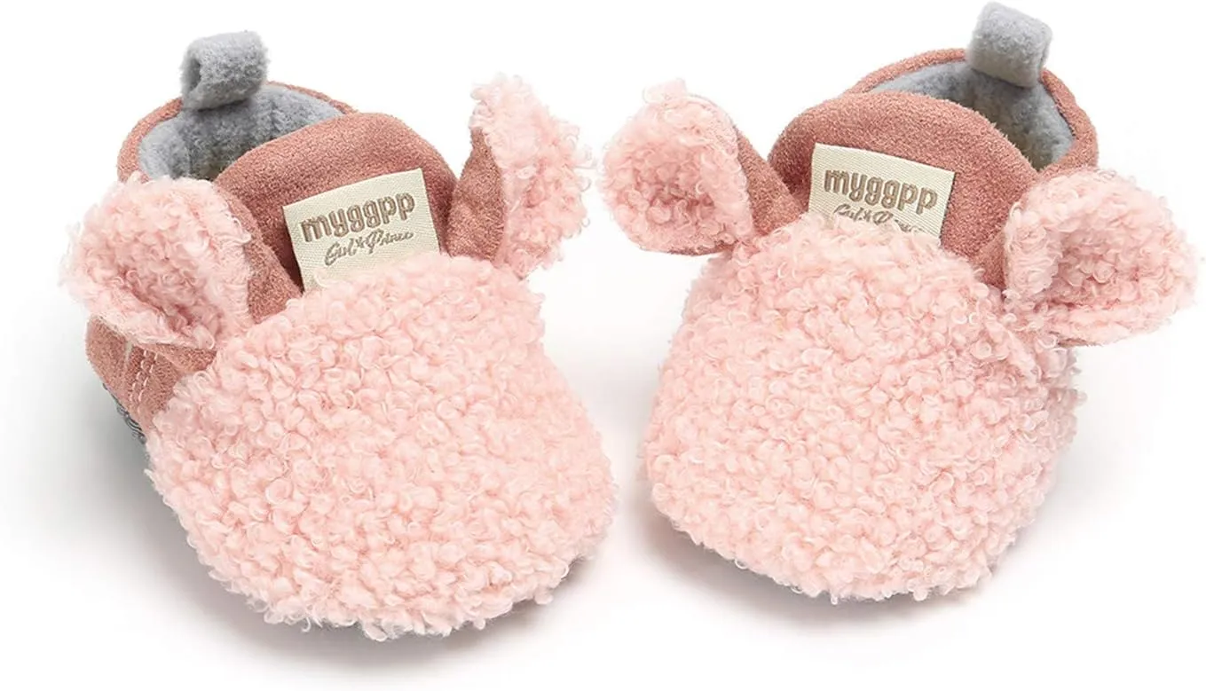 Toddler Cute Slippers Baby Warm Winter Cute Cartoon Animal Shape Shoes 0 to 18 Months Children Soft Sole Slippers