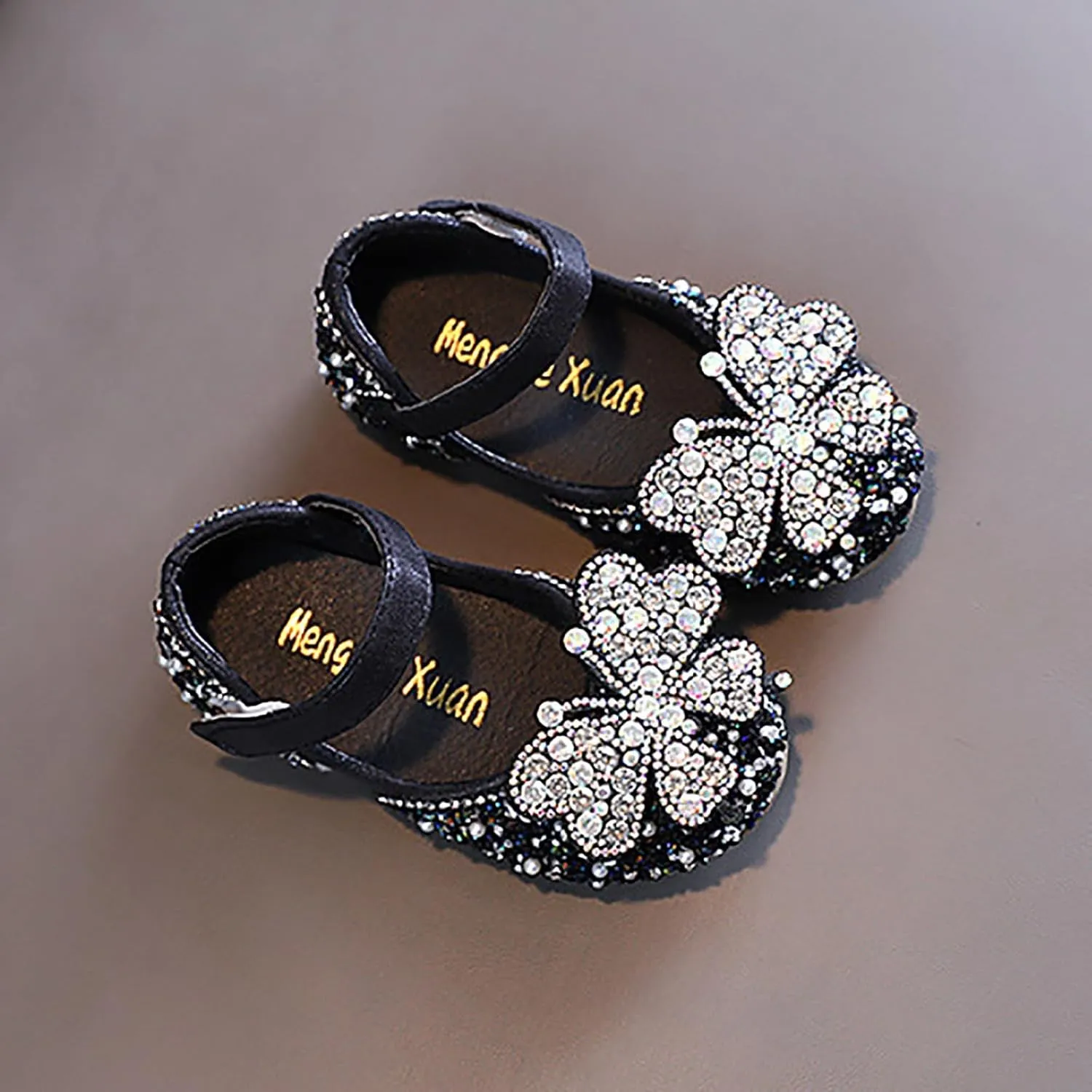Toddler Dress Shoes Girls Kids Party Wedding Flower Girl Pearl Rhinestone Butterfly Crystal Princess Mary Jane Shoes