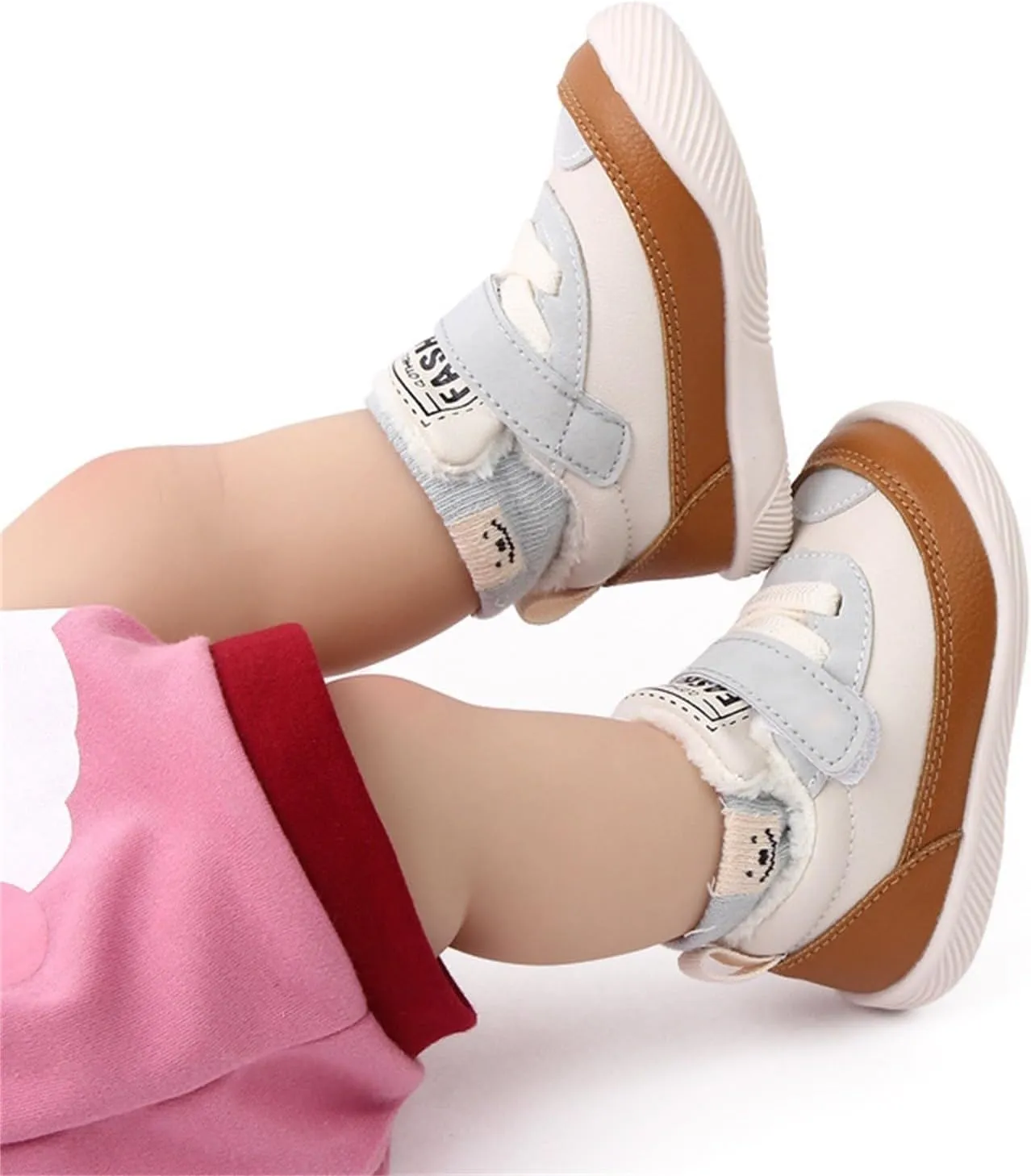 Toddler Fuzzy Sneaker Open Toe First Walking Sport Shoes Baby Boys Girls Soft Sole Non Slip Shoes Light Breathable Ankle