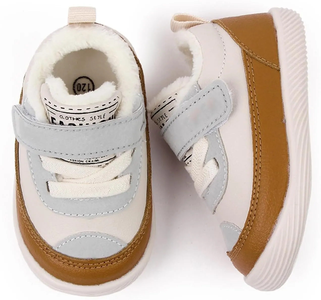 Toddler Fuzzy Sneaker Open Toe First Walking Sport Shoes Baby Boys Girls Soft Sole Non Slip Shoes Light Breathable Ankle