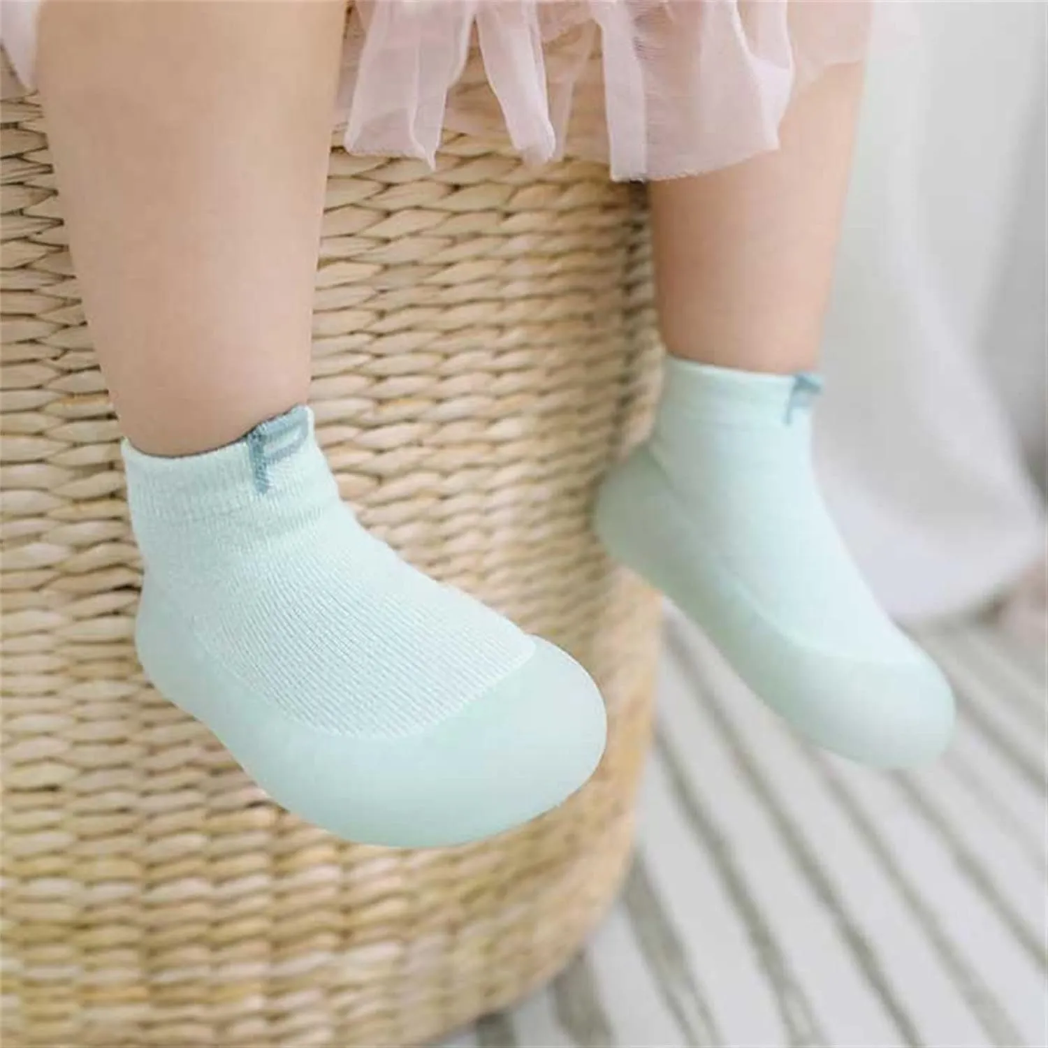 Toddler Girls Boys Barefoot Sock Shoes Breathable Soft House Slippers Baby Rubber Sole Indoor Walking Sneakers