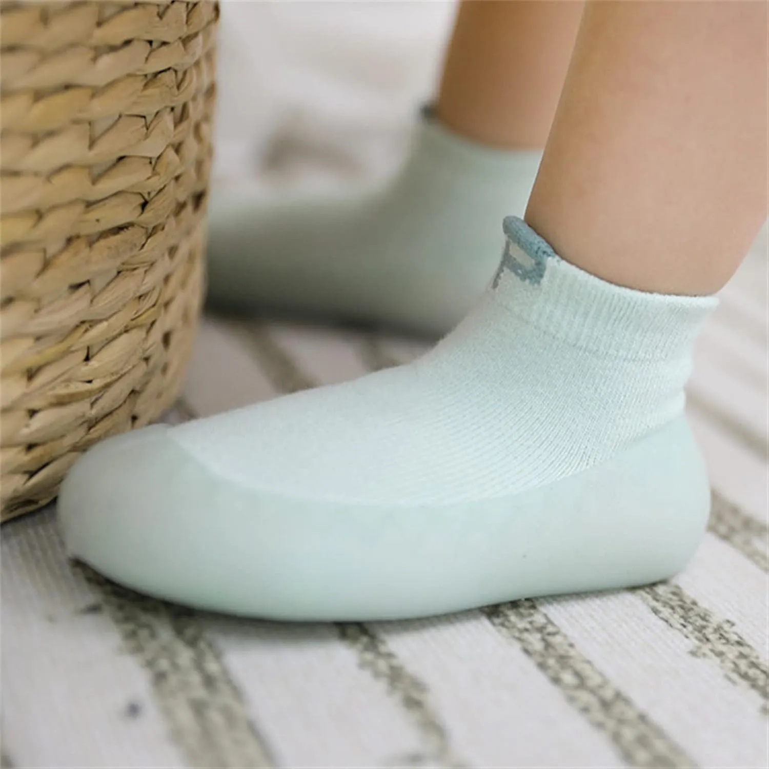 Toddler Girls Boys Barefoot Sock Shoes Breathable Soft House Slippers Baby Rubber Sole Indoor Walking Sneakers