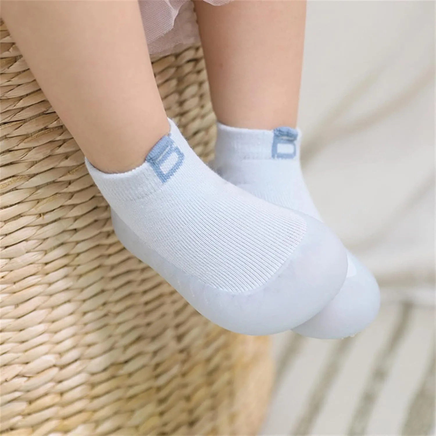 Toddler Girls Boys Barefoot Sock Shoes Breathable Soft House Slippers Baby Rubber Sole Indoor Walking Sneakers