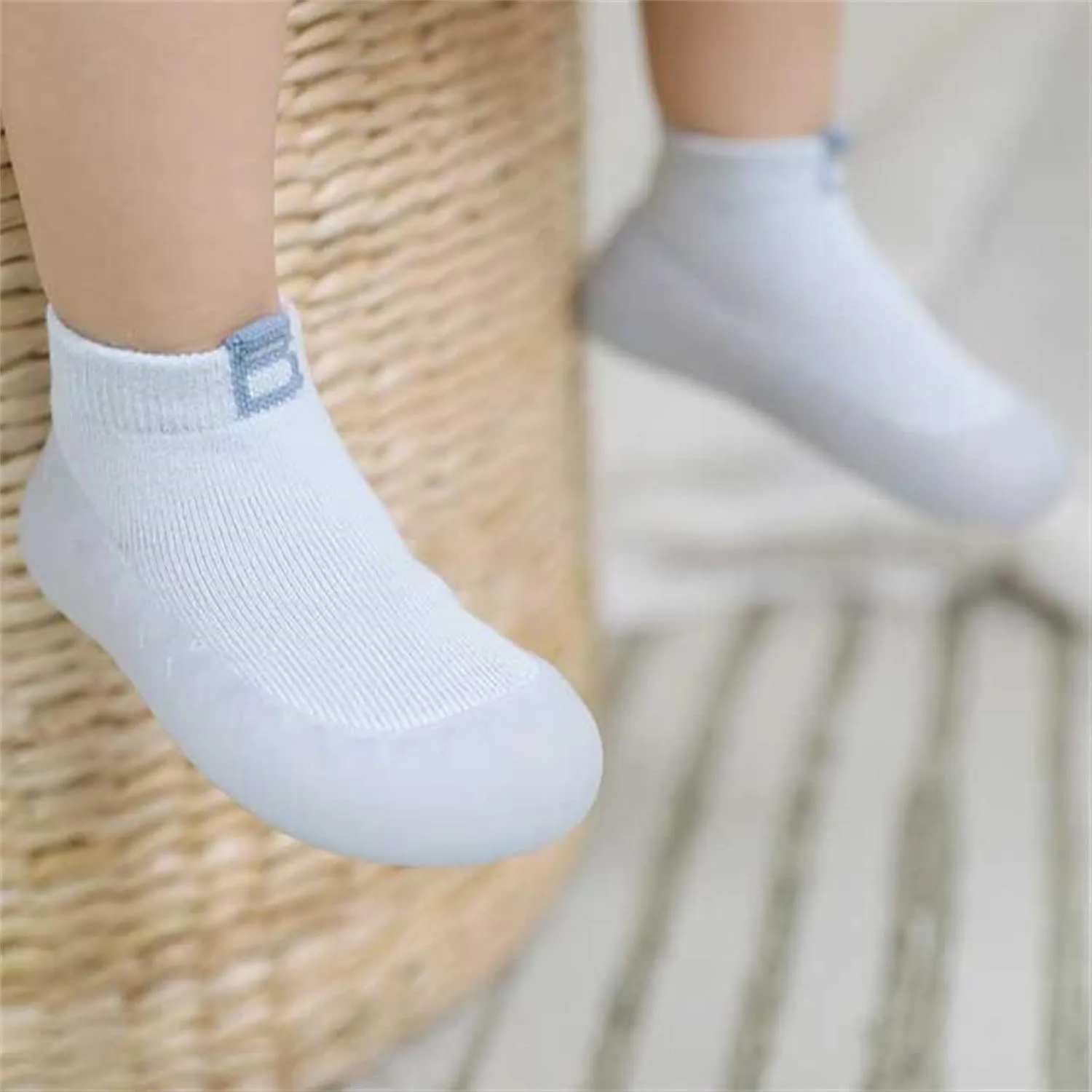 Toddler Girls Boys Barefoot Sock Shoes Breathable Soft House Slippers Baby Rubber Sole Indoor Walking Sneakers