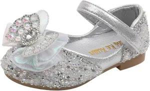 Toddler Girls Mary Jane Flat Shoes Bow Non-Slip Soft Sole Shoes Princess Wedding Party Shoes Baby Dress Shoes