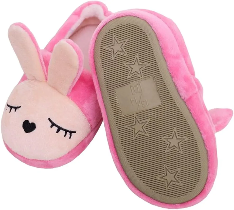 Toddler Girls Slippers Cartoon Plush Warm Shoes