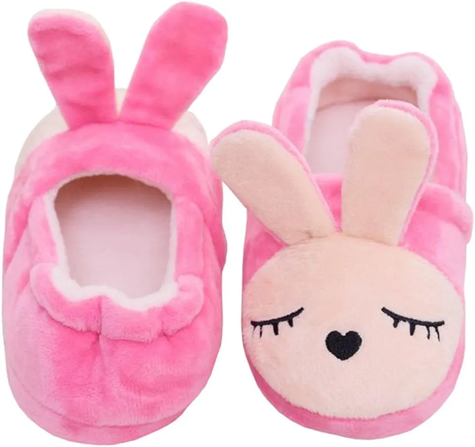 Toddler Girls Slippers Cartoon Plush Warm Shoes