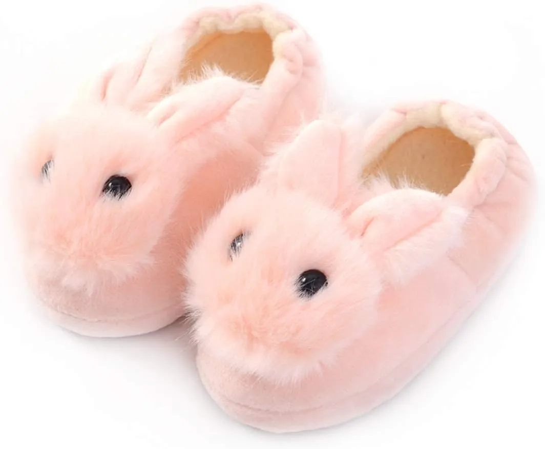 Toddler Girls Slippers Cartoon Plush Warm Shoes