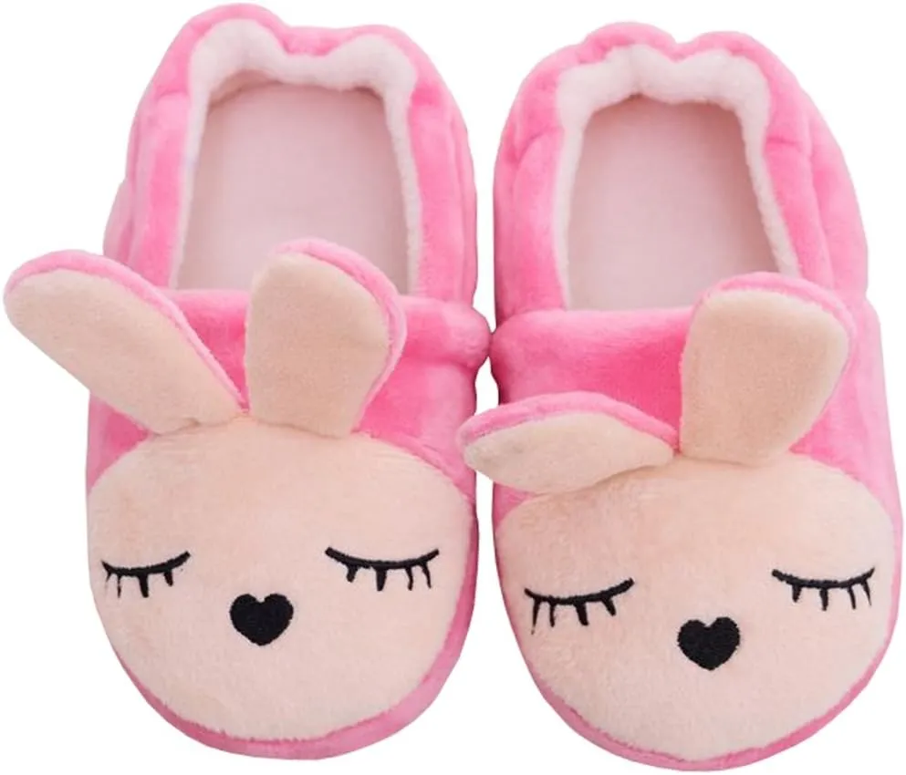 Toddler Girls Slippers Cartoon Plush Warm Shoes