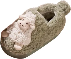 Toddler House Shoes Boys Fuzzy Slip On Slippers Soft Sole Flat Bottom Slipper Baby Non Slip Bedroom Slippers