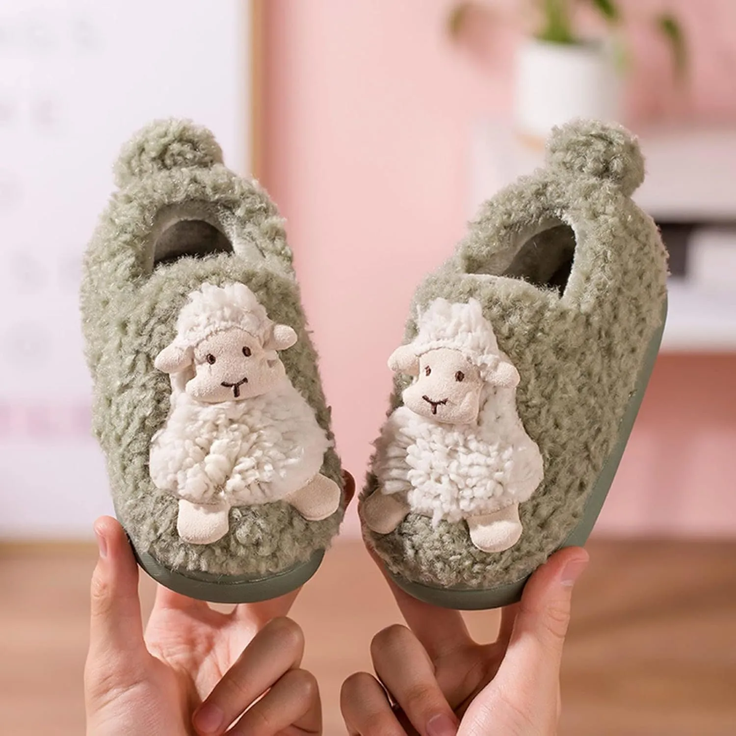 Toddler House Shoes Boys Fuzzy Slip On Slippers Soft Sole Flat Bottom Slipper Baby Non Slip Bedroom Slippers