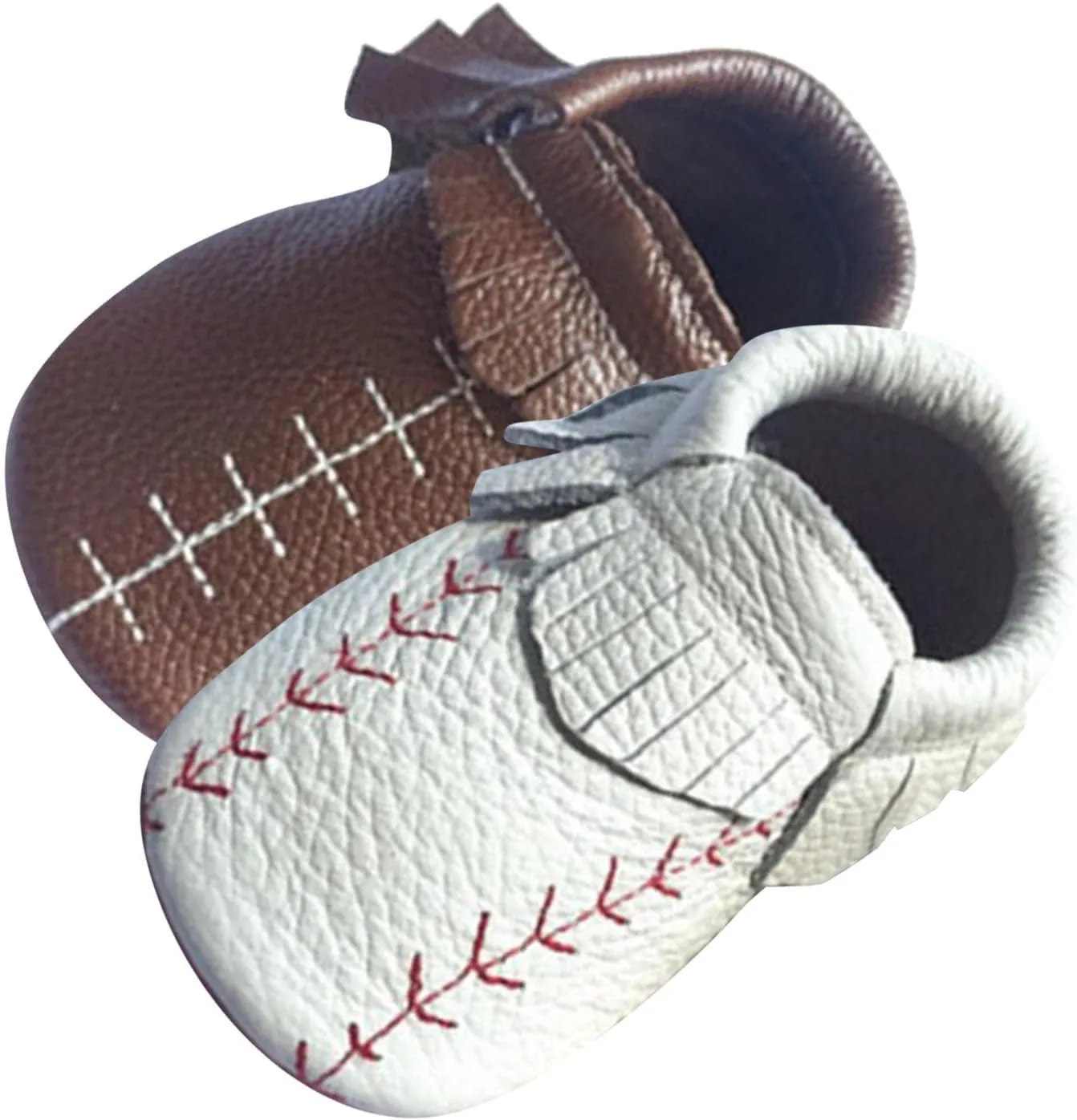 Toddler Infant Baseball Pattern Leather Shoes Unisex Soft Sole Slip On Prewalker Casual Sports Athletic Sneaker