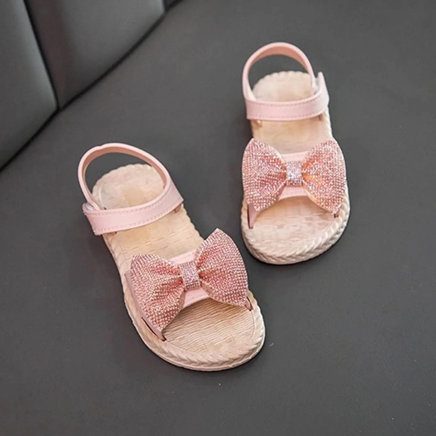 Toddler Kids Infant Girls Soild Bowknot Princress Shoes Soft Sole Non Slip First Walkers Girls Flip Flops Size 13
