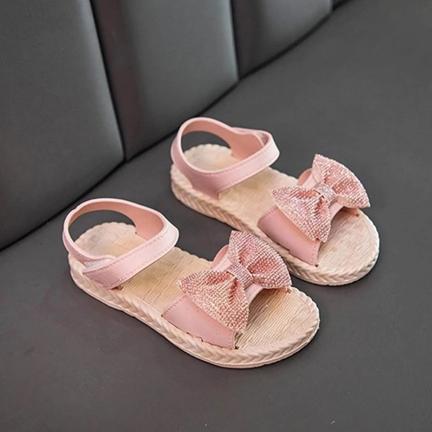 Toddler Kids Infant Girls Soild Bowknot Princress Shoes Soft Sole Non Slip First Walkers Girls Flip Flops Size 13