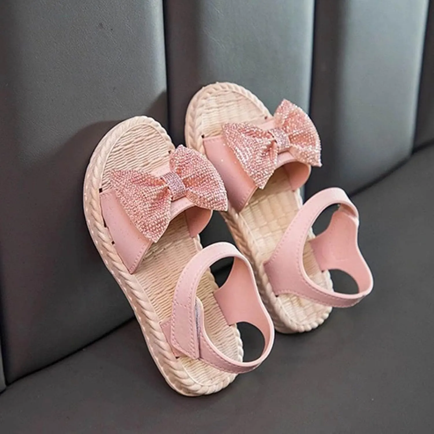 Toddler Kids Infant Girls Soild Bowknot Princress Shoes Soft Sole Non Slip First Walkers Girls Flip Flops Size 13