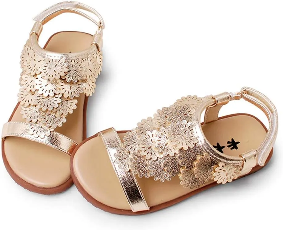 Toddler Little Girls Sandals Open-Toe Adjustable Ankle Strap Summer Dress Shoes