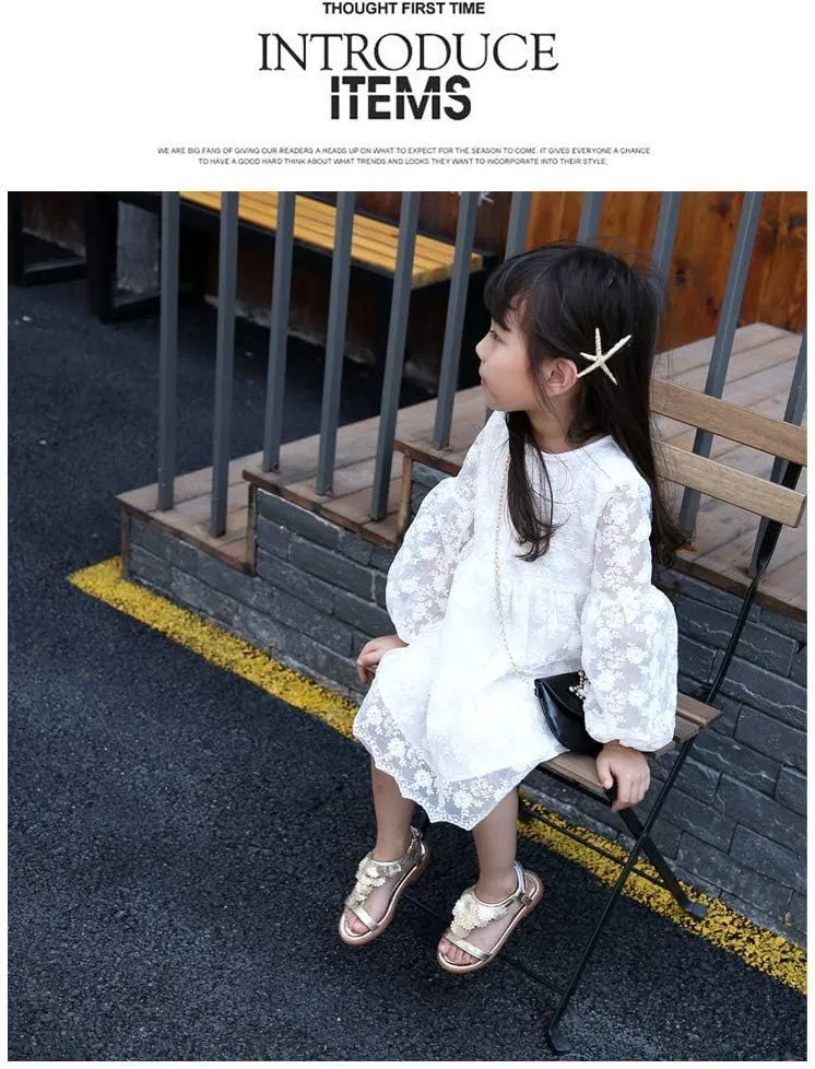 Toddler Little Girls Sandals Open-Toe Adjustable Ankle Strap Summer Dress Shoes