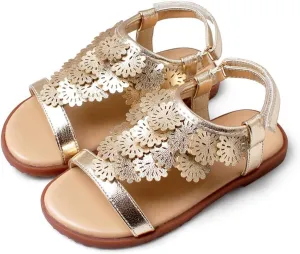 Toddler Little Girls Sandals Open-Toe Adjustable Ankle Strap Summer Dress Shoes