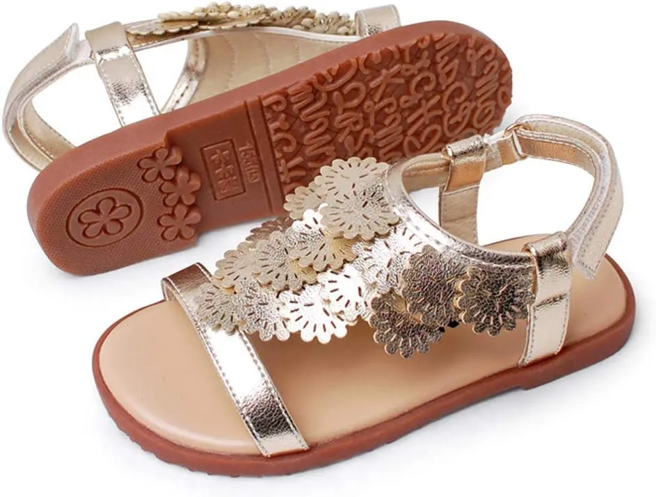 Toddler Little Girls Sandals Open-Toe Adjustable Ankle Strap Summer Dress Shoes