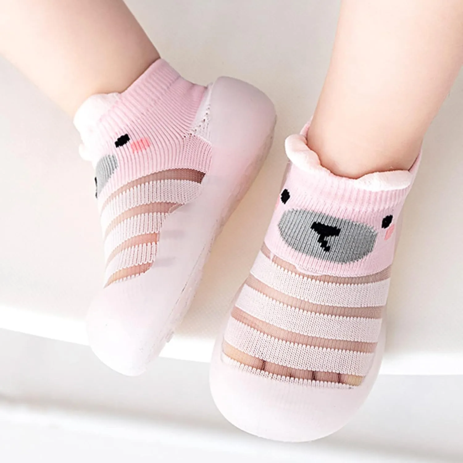 Toddler Shoes Baby First Walking Non-Skid Shoes Infant Boys Girls Print Breathable Knit Mesh Socks Shoes Slippers