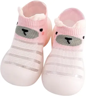 Toddler Shoes Baby First Walking Non-Skid Shoes Infant Boys Girls Print Breathable Knit Mesh Socks Shoes Slippers