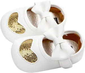 Toddler Shoes Four Color Baby Princess Shoes Baby Shoes Indoor Love Baby Shoes White Shoes Bow Girls Shoes Youth Size 3