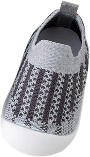 Toddler Shoes Mesh Slip On Socks Shoes Soft Sole Non Slip Wear Out Toddler Floor Shoes for Little Boys Girls (Gray-03#gf, 1.5-2.5T)
