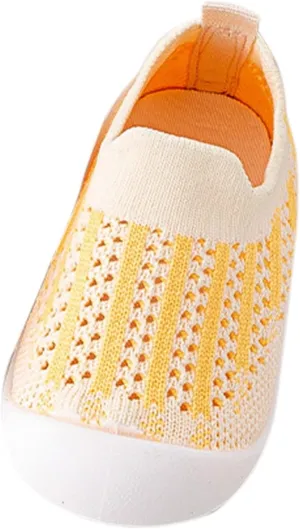 Toddler Shoes Mesh Slip On Socks Shoes Soft Sole Non Slip Wear Out Toddler Floor Shoes for Little Boys Girls (Yellow-03#gf, 2.5-3.5T)