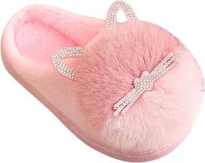 Toddler Slippers Girls Boys Soft Sole Non Slip Socks Slippers First Walking Shoes Fleece Fluff ?All Slipper