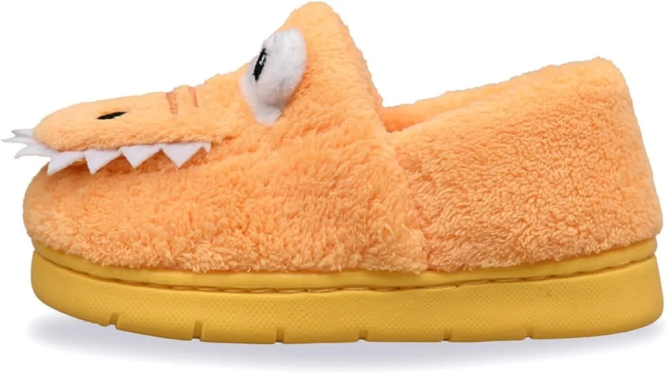 Toddler Slippers Winter Girl Boy Cute Dinosaur House Slipper Kids Warm Fuzzy Slippers Soft Plush Indoor Baby Shoes