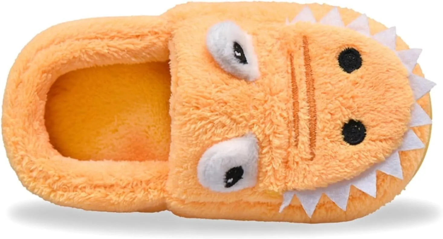 Toddler Slippers Winter Girl Boy Cute Dinosaur House Slipper Kids Warm Fuzzy Slippers Soft Plush Indoor Baby Shoes