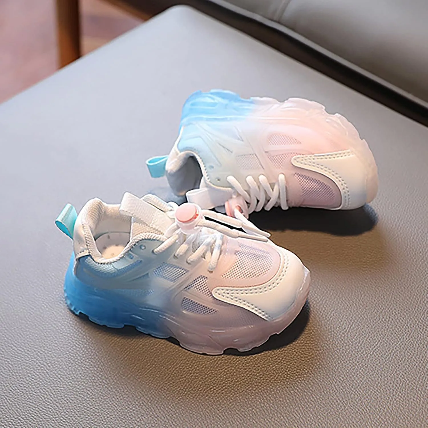 Toddler Sneaker Shoes Children's Sneakers Color Gradient LED Light Shoes Dad Shoes Soft Soles Size 7 Toddler Shoes