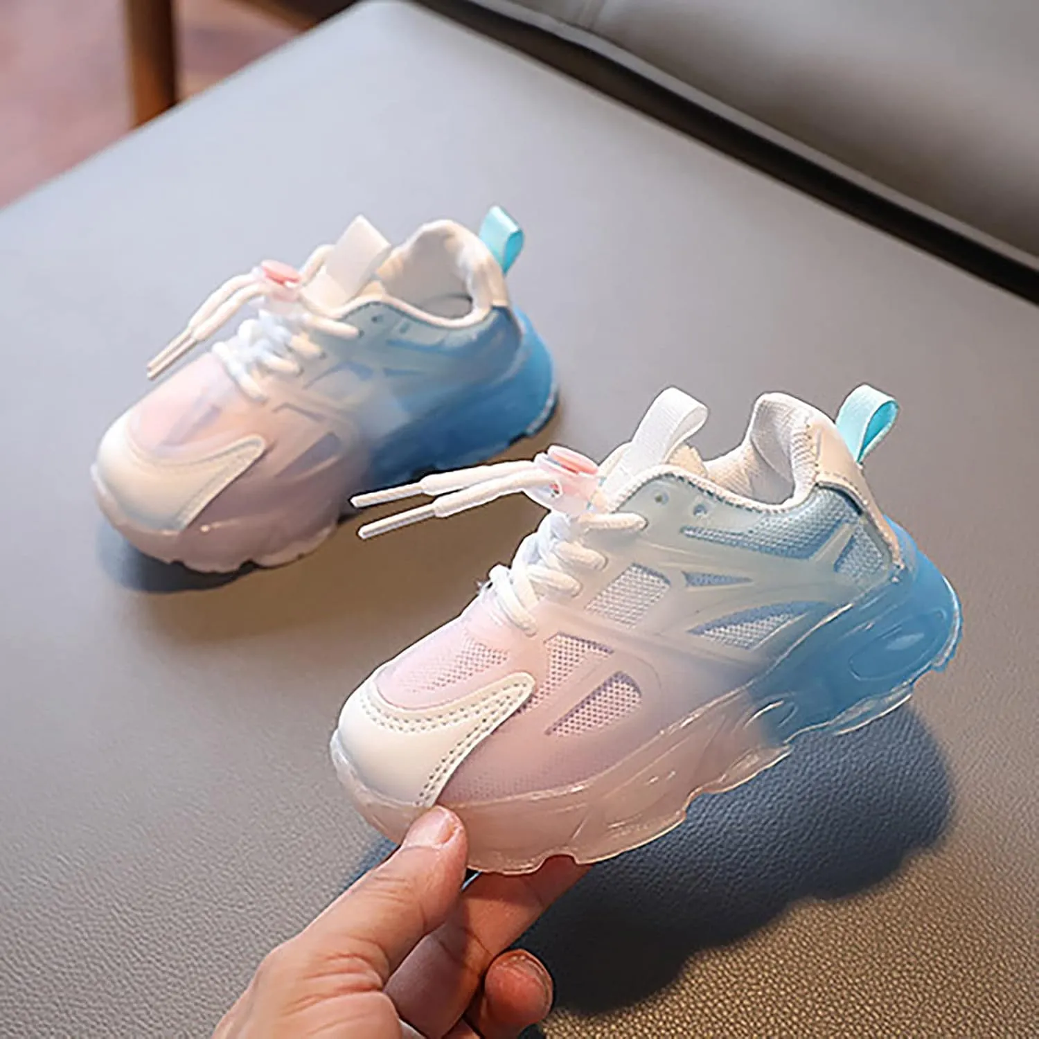 Toddler Sneaker Shoes Children's Sneakers Color Gradient LED Light Shoes Dad Shoes Soft Soles Size 7 Toddler Shoes