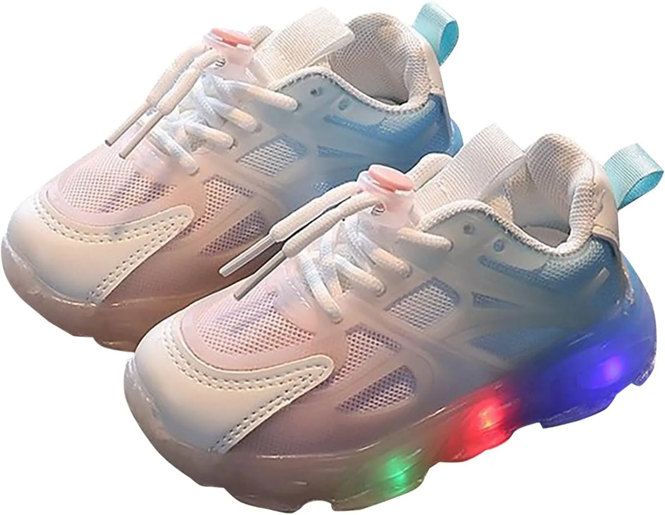 Toddler Sneaker Shoes Children's Sneakers Color Gradient LED Light Shoes Dad Shoes Soft Soles Size 7 Toddler Shoes