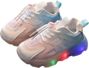 Toddler Sneaker Shoes Children's Sneakers Color Gradient LED Light Shoes Dad Shoes Soft Soles Size 7 Toddler Shoes