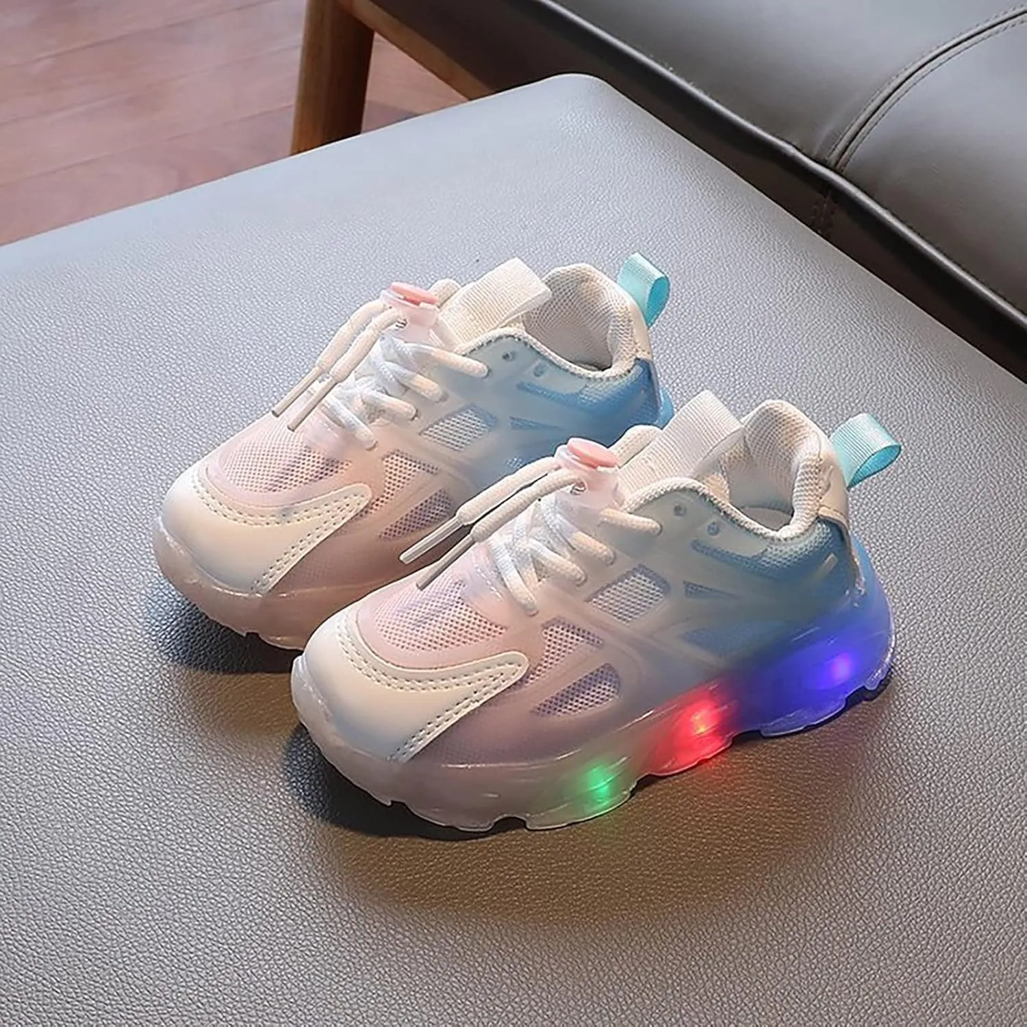 Toddler Sneaker Shoes Children's Sneakers Color Gradient LED Light Shoes Dad Shoes Soft Soles Size 7 Toddler Shoes