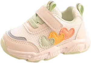Toddler Sneakers Children's Sports Mesh Shoes Unisex Heart Decoration for Kids 3 to 18 Months Tennis Shoes for Boys